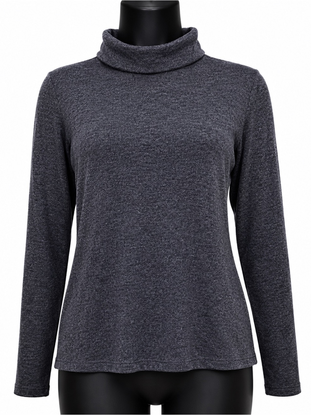 Uniqlo Women's Cozy Grey Turtleneck Long Sleeve Top